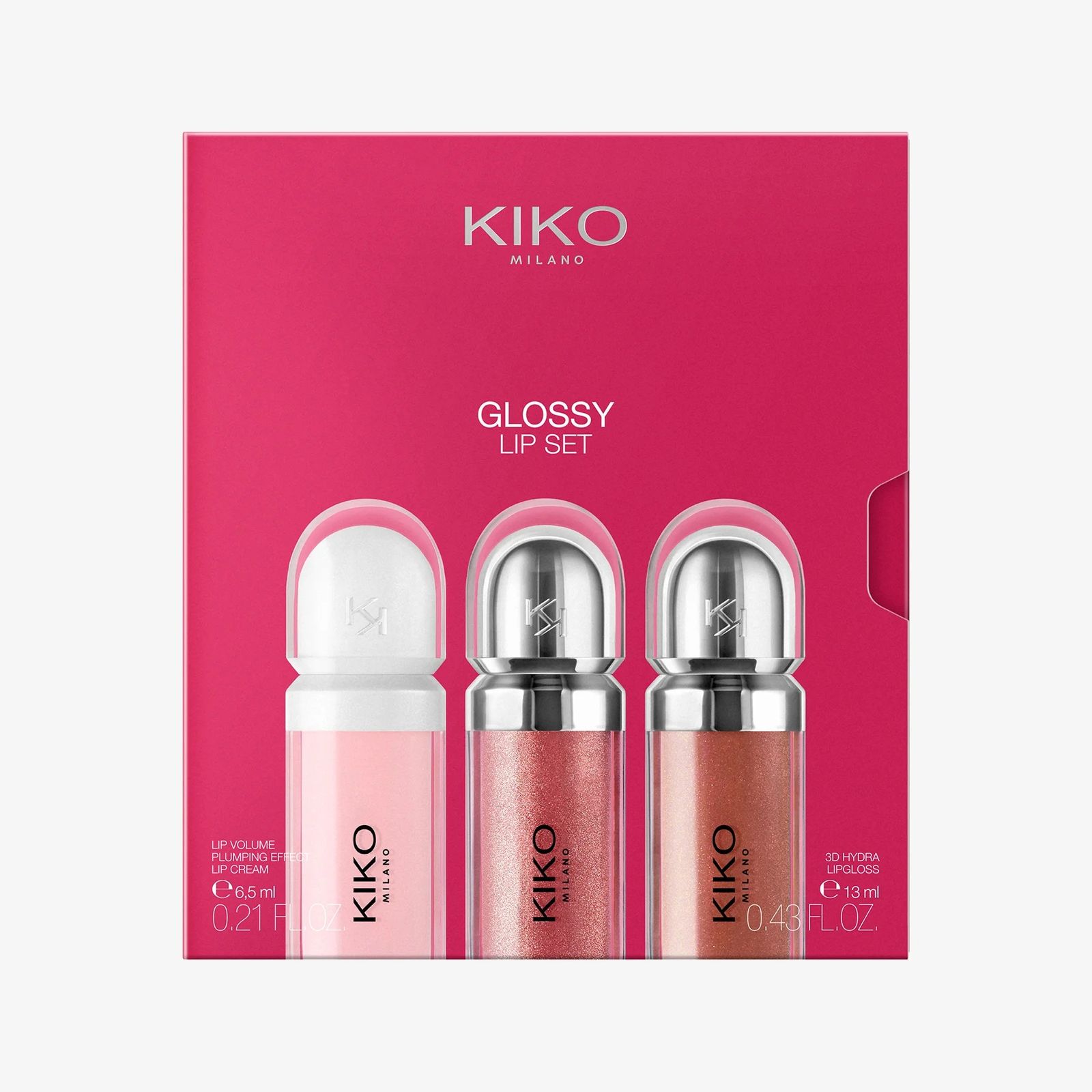 پک لیپ گلاس کیکو میلانـو Glossy Lip Set (سه عددی رنگ 01، 17 و 20)