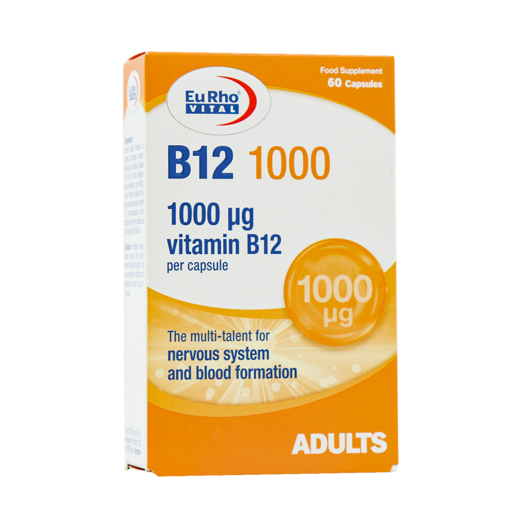 کپسول ویتامین B12 1000 میکروگرم یوروویتال 60 عدد