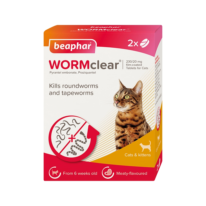قرص ضد انگل گربه بیفار مدل WORMclear Beaphar WORMclear® Tablets for Cats بسته ۲ عددی
