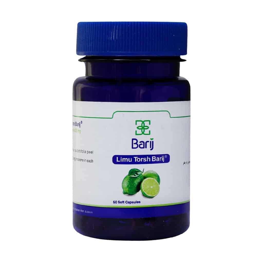 کپسول نرم لیمو ترش 25 میلی گرم باریج اسانس 60 عدد