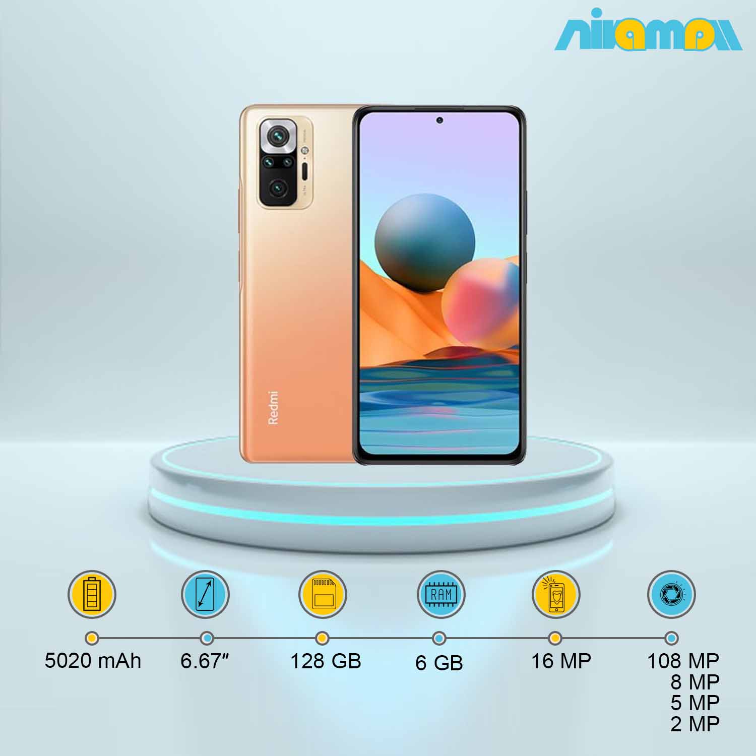 گوشی موبایل شیائومی مدل Redmi Note 10 Pro دو سیم‌ کارت ظرفیت 128 گیگابایت و رم6 گیگابایت