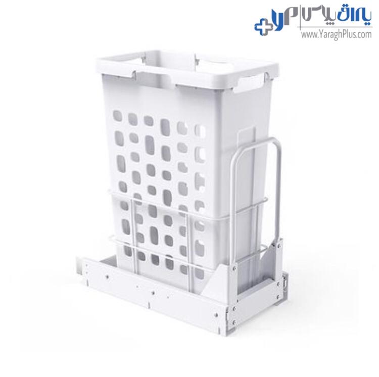 سبد البسه چرک کف ریل آرام بند با قابلیت نصب روی درب ملونی 9153 - 9154