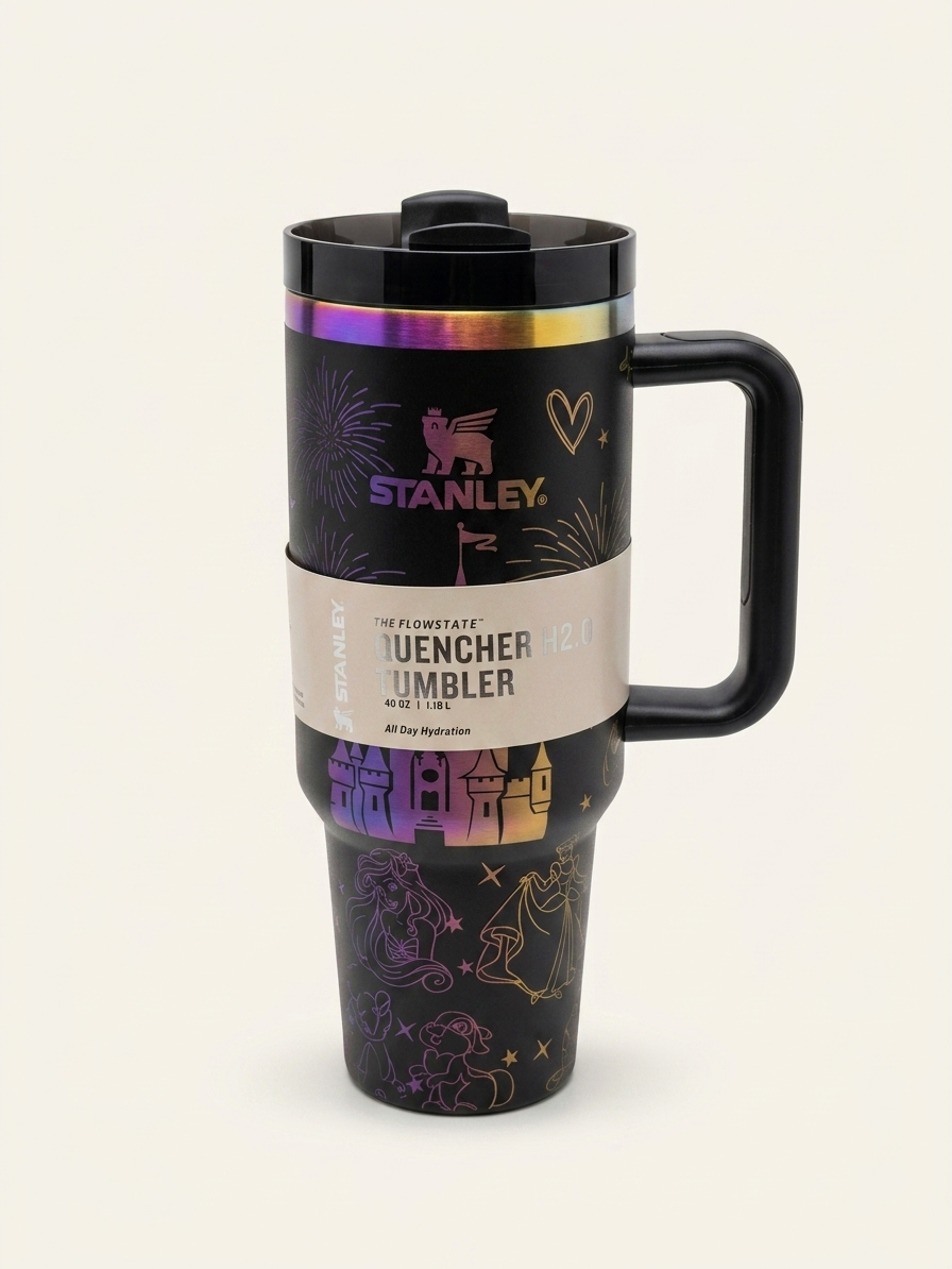 ماگ دسته دار طرح دار استنلی (STANLEY) حجم 1.18 لیتر (40 OZ) رنگ مشکی