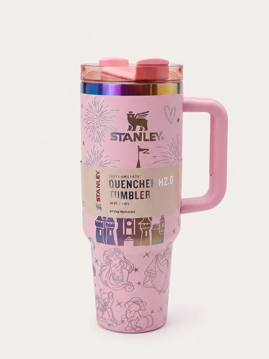 ماگ دسته دار طرح دار استنلی (STANLEY) حجم 1.18 لیتر (40 OZ) رنگ صورتی