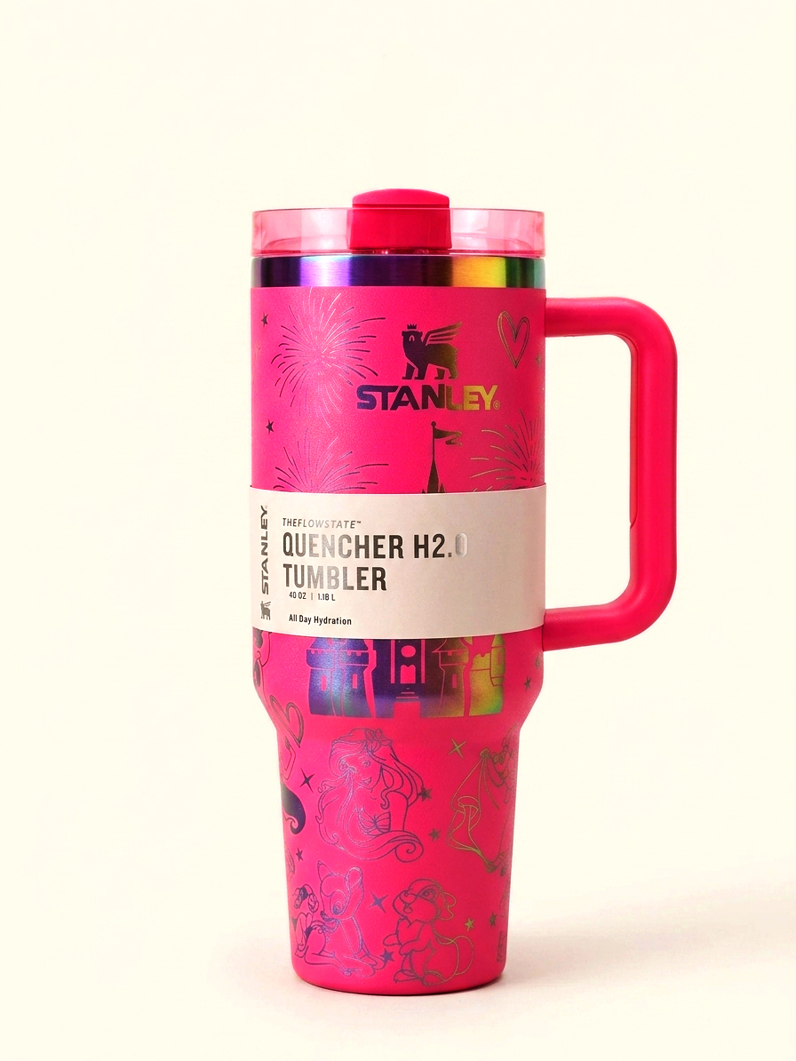 ماگ دسته دار طرح دار استنلی (STANLEY) حجم 1.18 لیتر (40 OZ) رنگ سرخابی