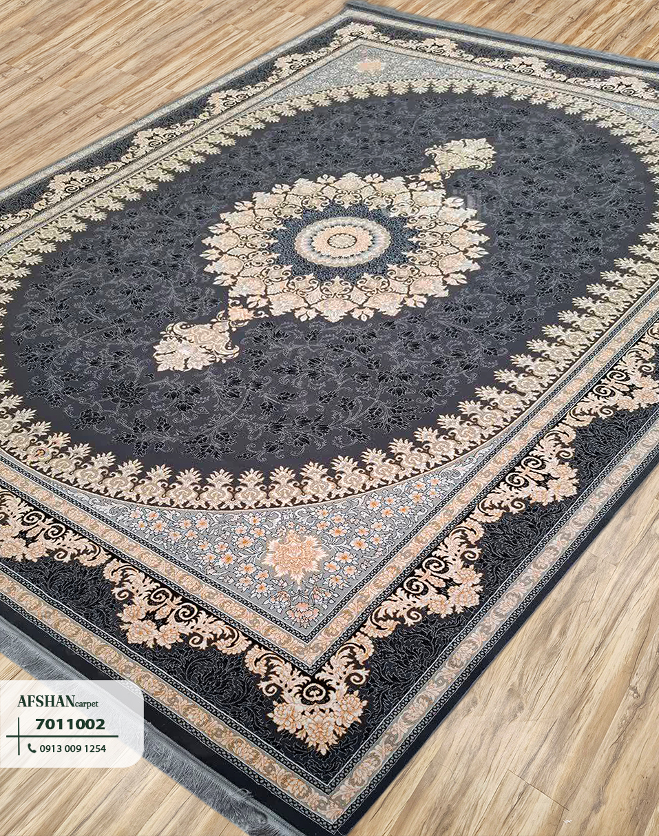 فرش700شانه ورژن طلاکوب طرح آیسا کد 7011002 صنوبر
