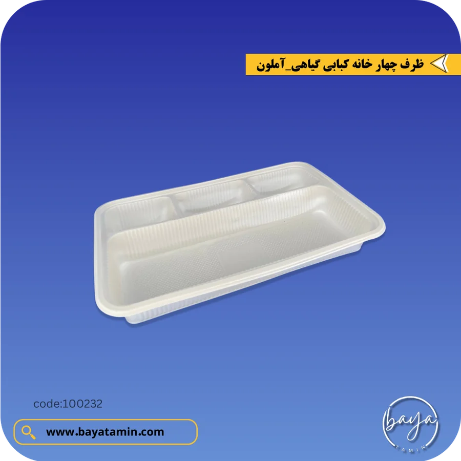 ظرف چهار خانه کبابی گیاهی
