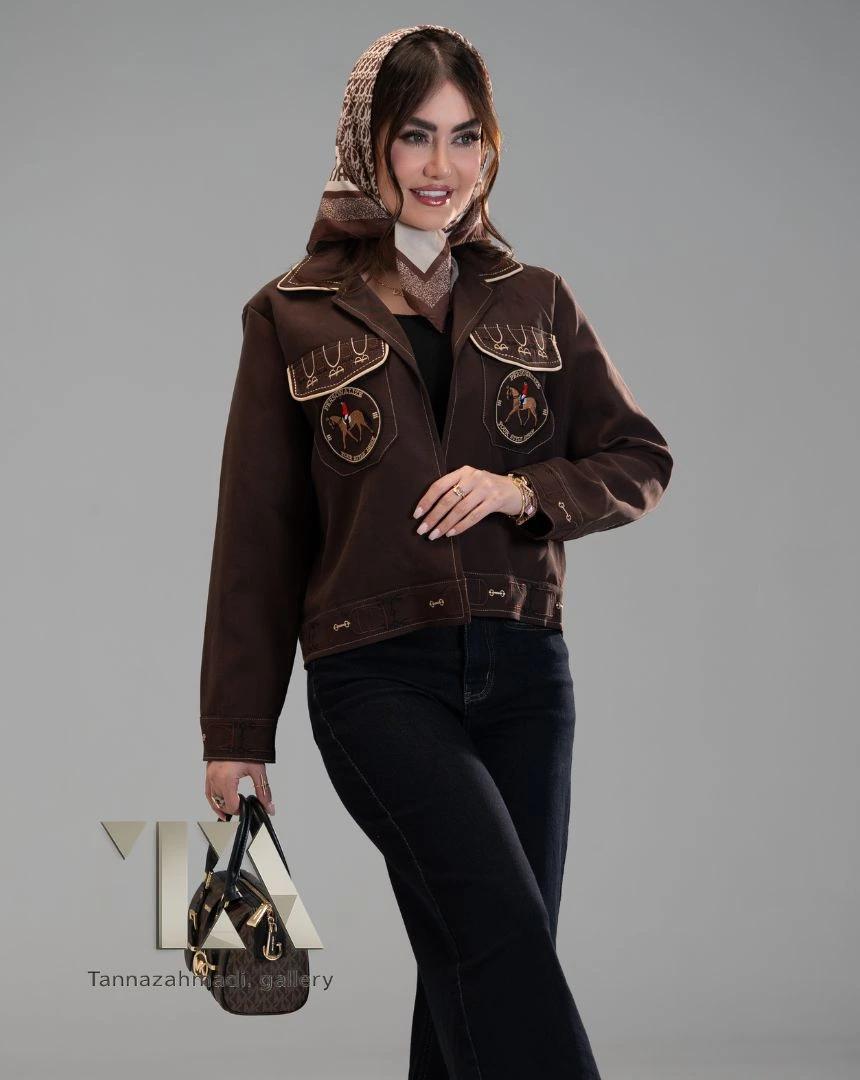 کراپ کت ماری رنگ موکا از کالکشن لوکس پاییز ۱۴۰۵
