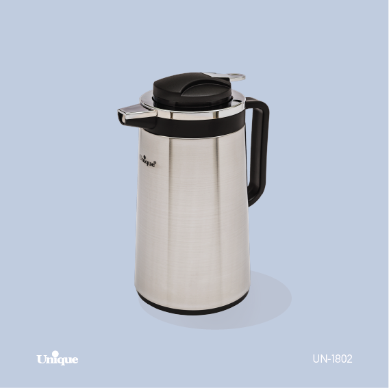 فلاسک شیشه بدنه استیل 1 لیتر یونیک 1802
