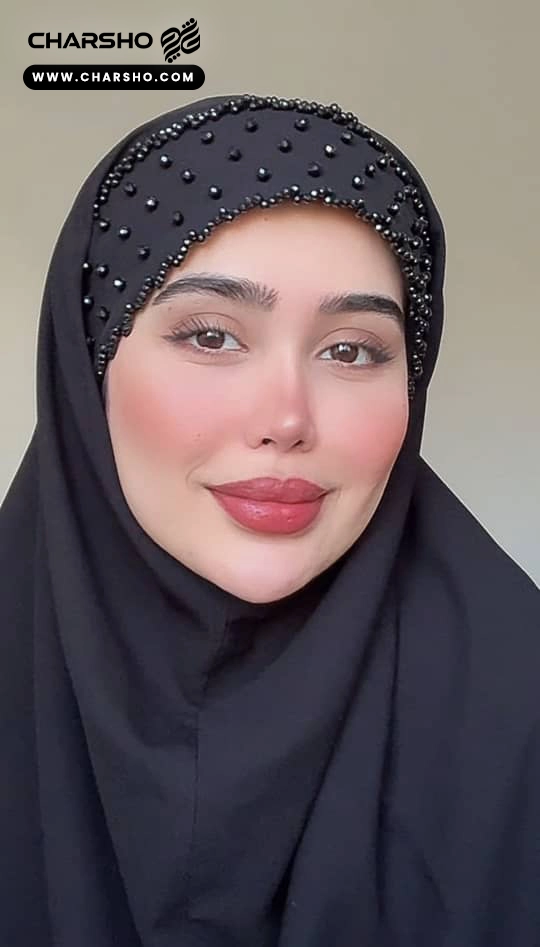 مقنعه جواهر دوزی مدل دیبا
