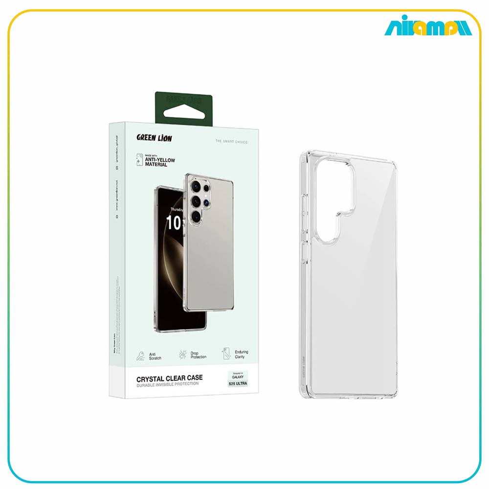 کاور شفاف گرین لاین مدل Crystal Clear مناسب برای گوشی سامسونگ S25 Ultra