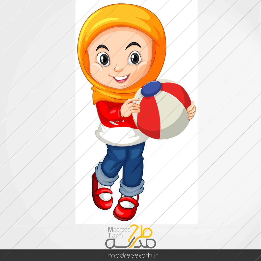 وکتور ورزشی دانش آموز دختر