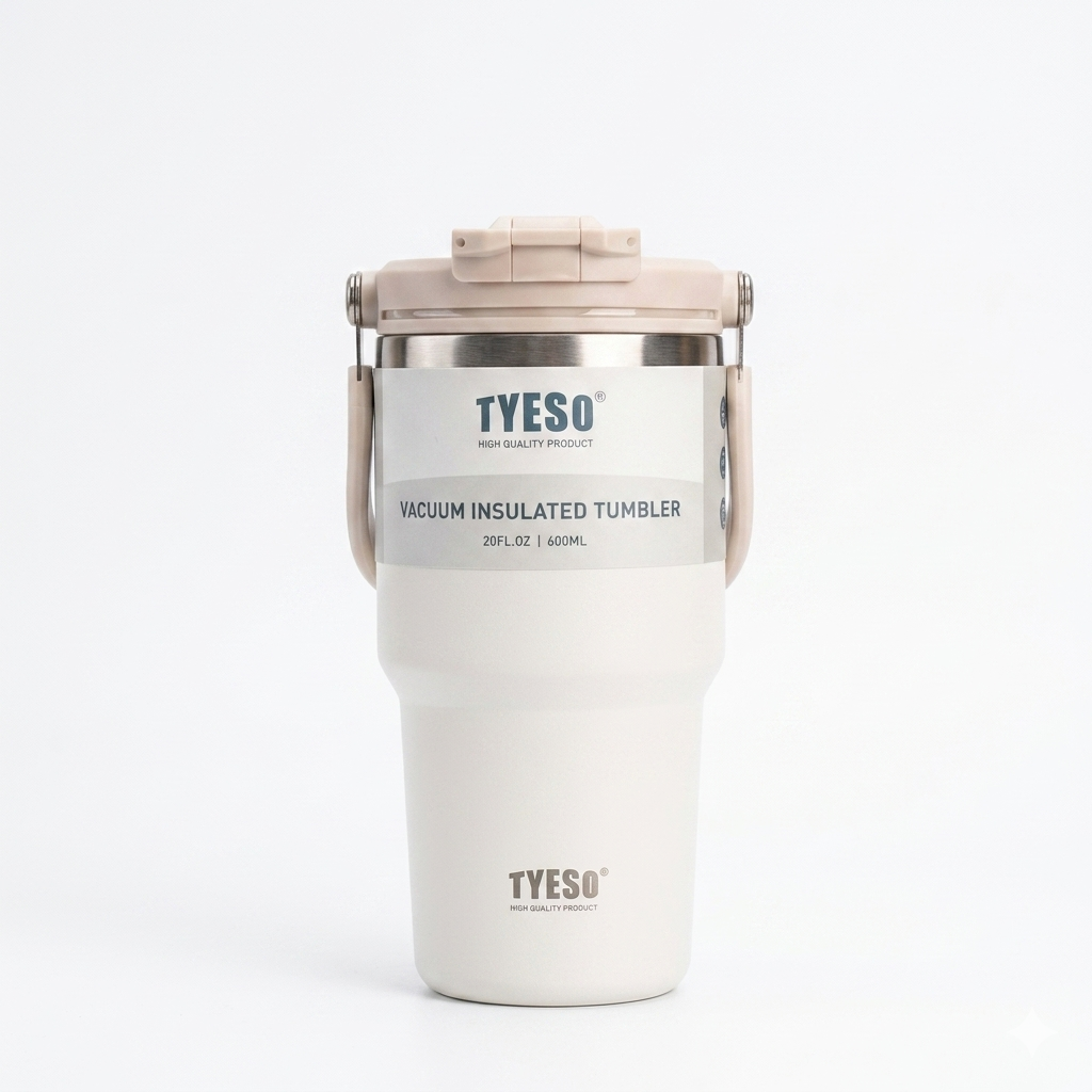 تراول ماگ آسان نوش دسته دار 600 میل تایسو Tyeso رنگ سفید