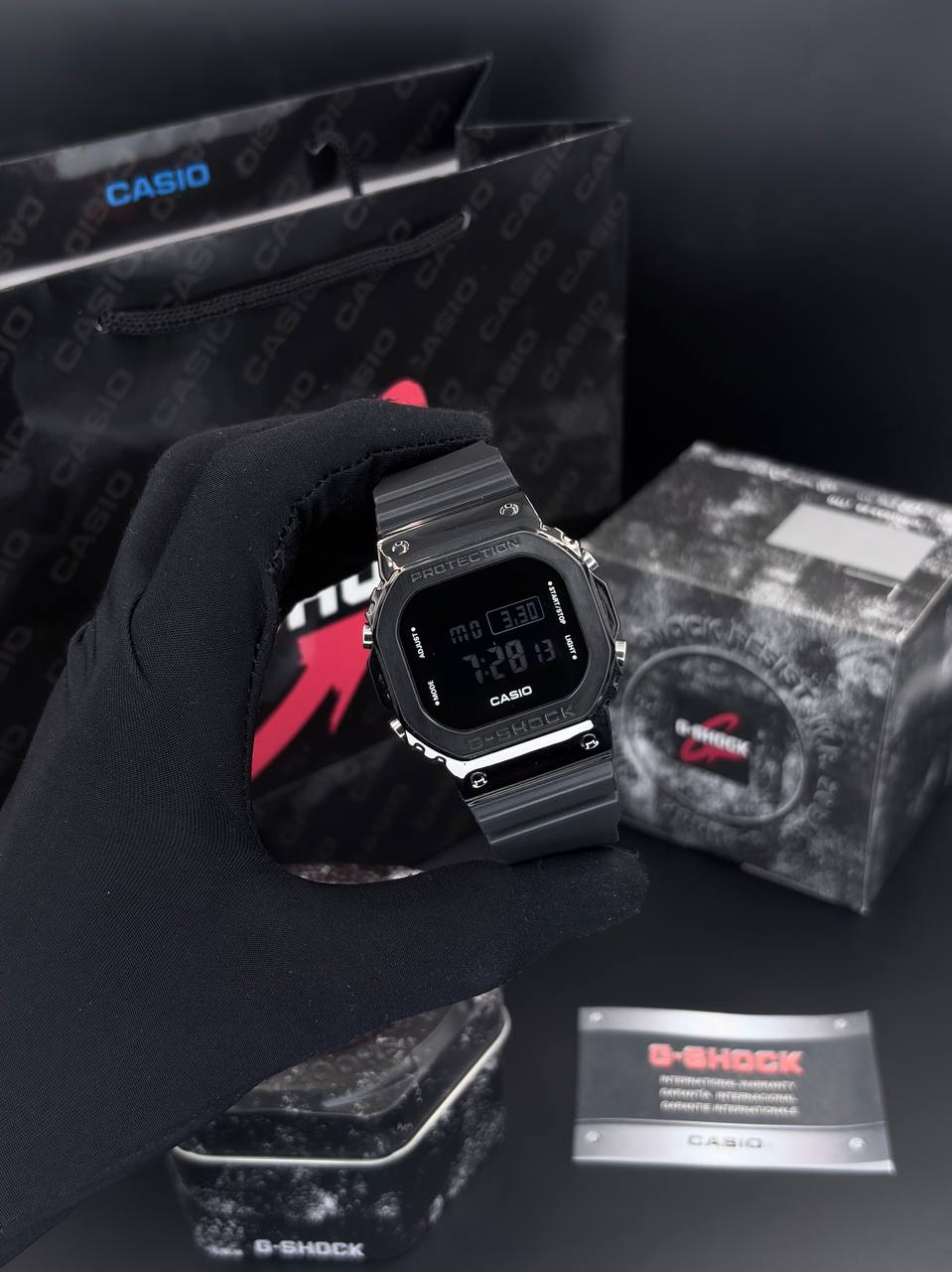 ساعت مچی کاسیو جی شاک قاب فلزی مشکی مدل GM-5600