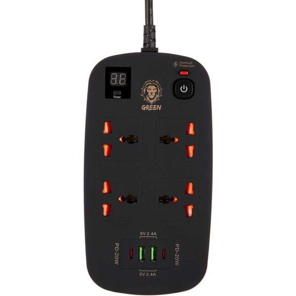 چندراهی برق گرین لاین مدل green lion multiport smart power socket