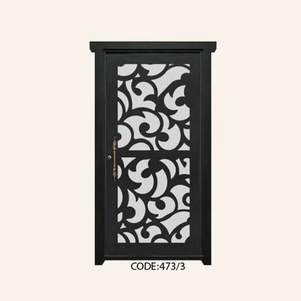 درب یک لنگه فلزی CNC طرح 473