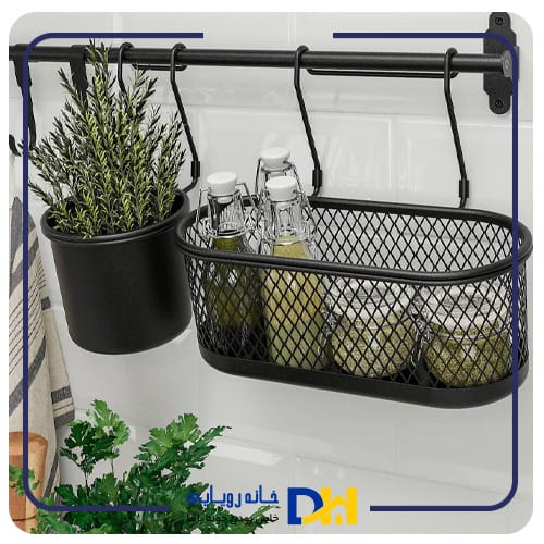 سبد فلزی آویز مشکی ایکیا HULTARP