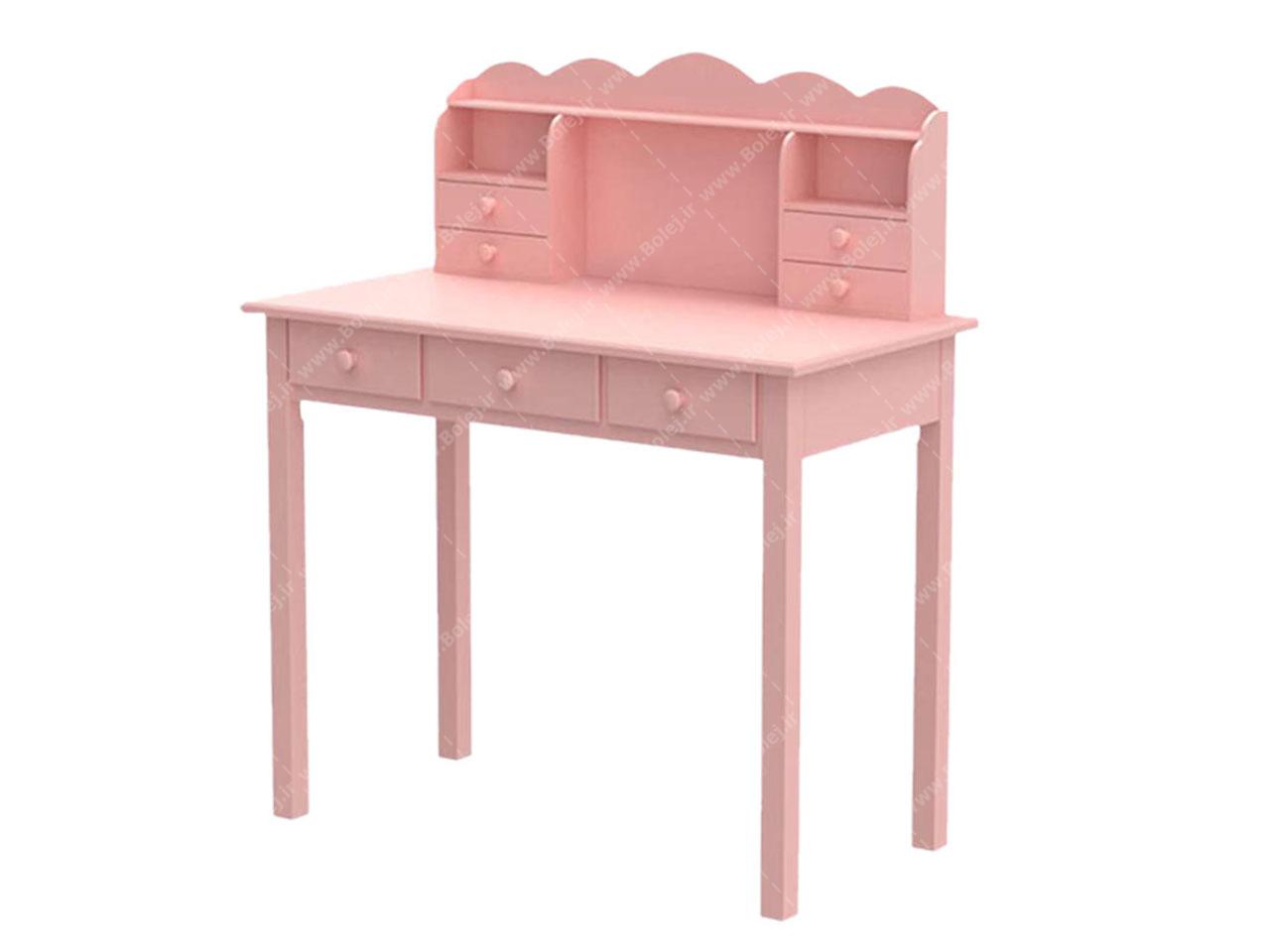 میز تحریر دخترانه کتابخانه دار چوبی مدل نوین
