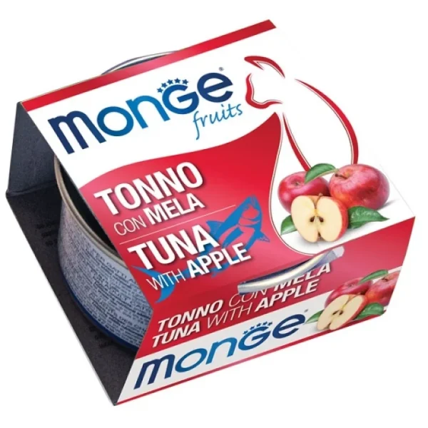 کنسرو گربه بالغ مونژه ماهی تن و سیب Monge Fruits Tuna With Apple
