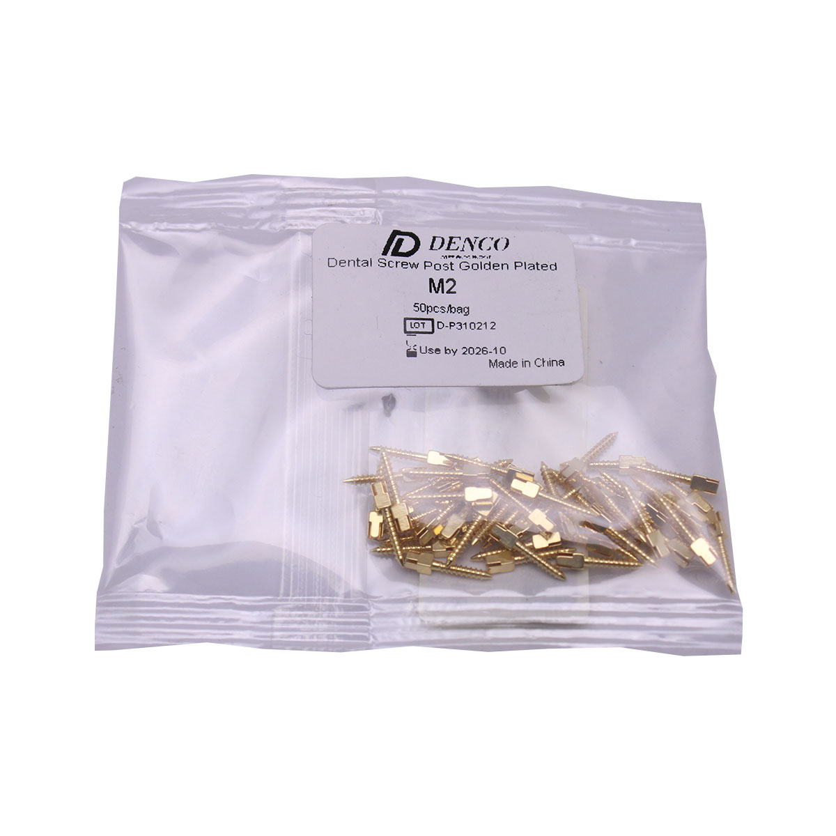 پین داخل کانال برنجی 50 عددی Denco _ Gold Screw Posts