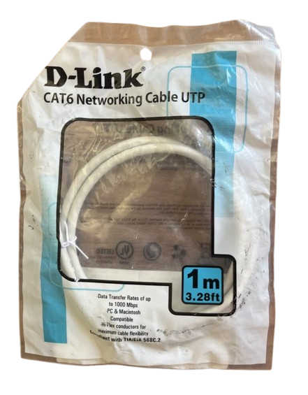 کابل پچ کورد CAT6 دی لینک 1متری مدل NCB-C6UGRYR1-1