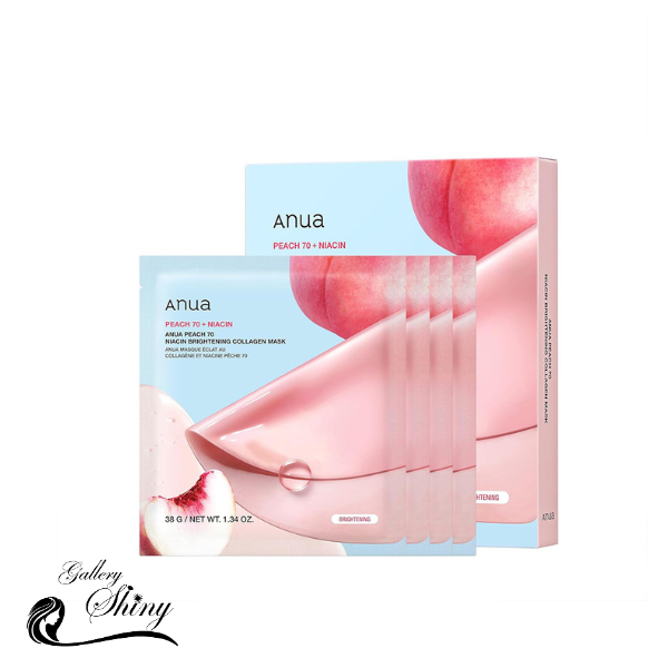 ماسک ورقه‌ای هلو و نیاسینامید آنوا ( از پک جدا شده ) | ANUA Peach 70% Niacin Brightening Collagen Mask
