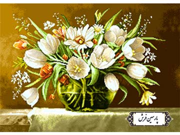نخ و نقشه تابلو فرش آموزشی گل های لاله - کد NA7007