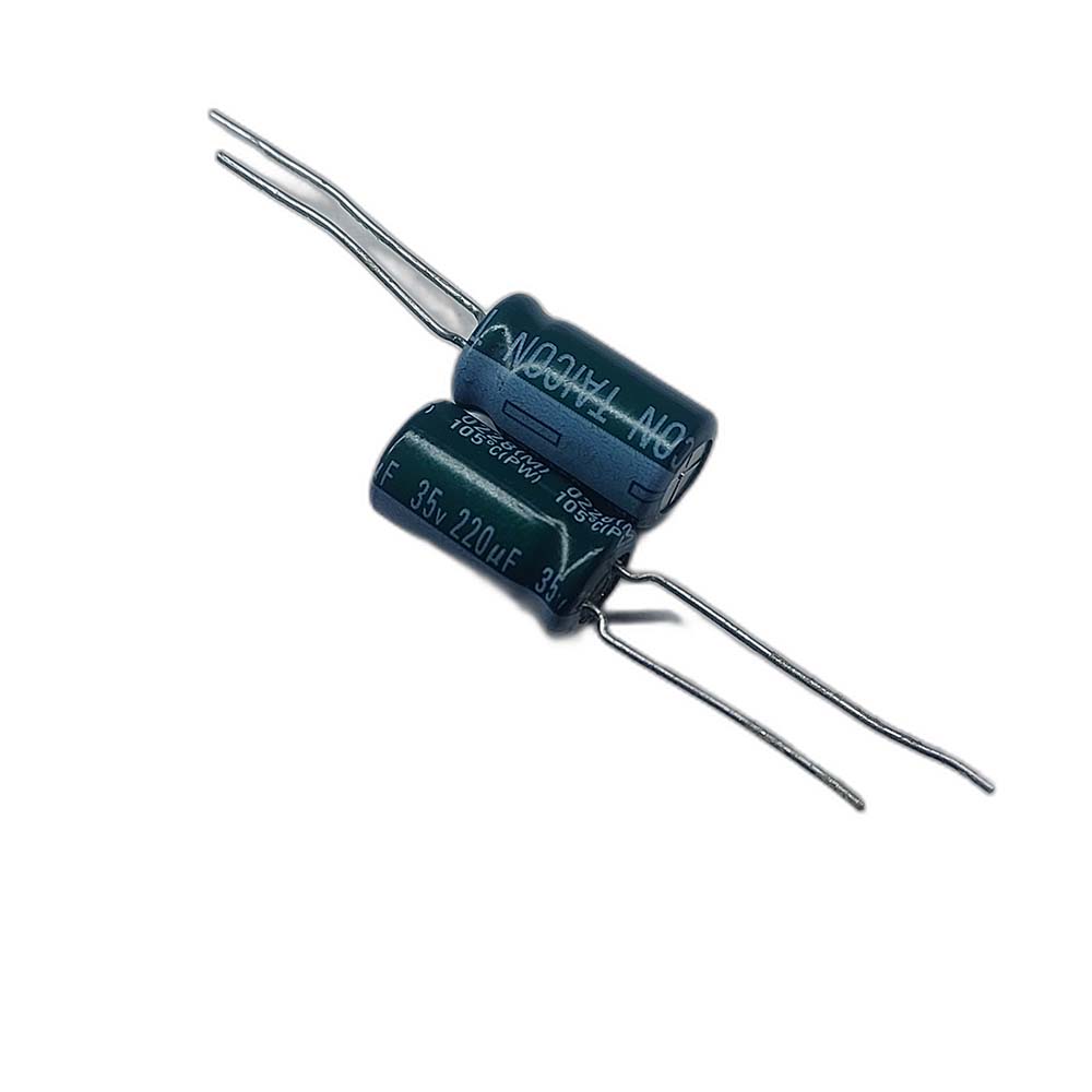 خازن الکترولیتی 220uF / 35V مارک TAICON PZ(PW) سایز 8mmx15mm