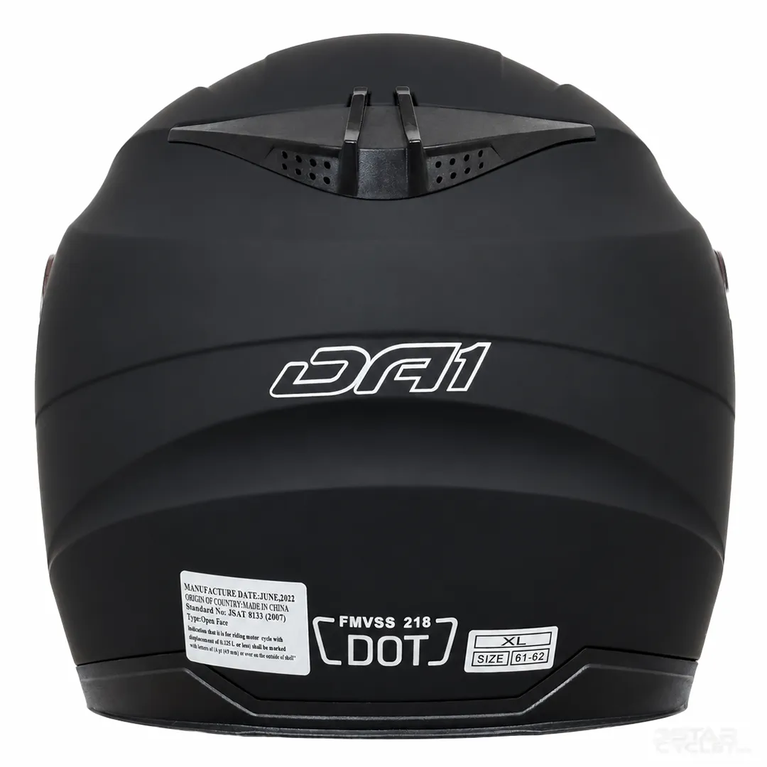 کلاه کاسکت بدون فک دی ای وان مدل عینکدار کد 403 MATT-BL