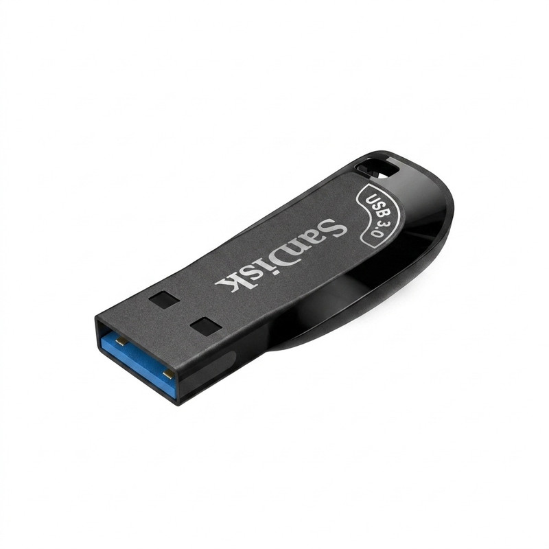 فلش مموری سن دیسک مدل ULTRA SHIFT CZ410 ظرفیت 128GB، سرعت خواندن 100MB/s، مجهز به USB 3.1 با سرعت 15 برابر USB 2.0، دارای نرم‌افزار امنیتی و بازیابی فایل، مناسب ضبط خودرو و تلویزیون - مشکی
