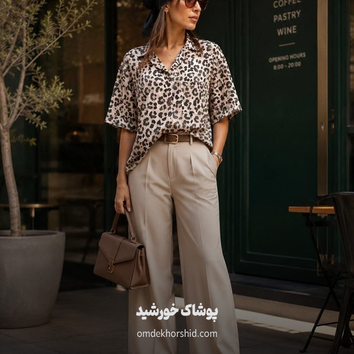 شومیز باکسی پلنگی