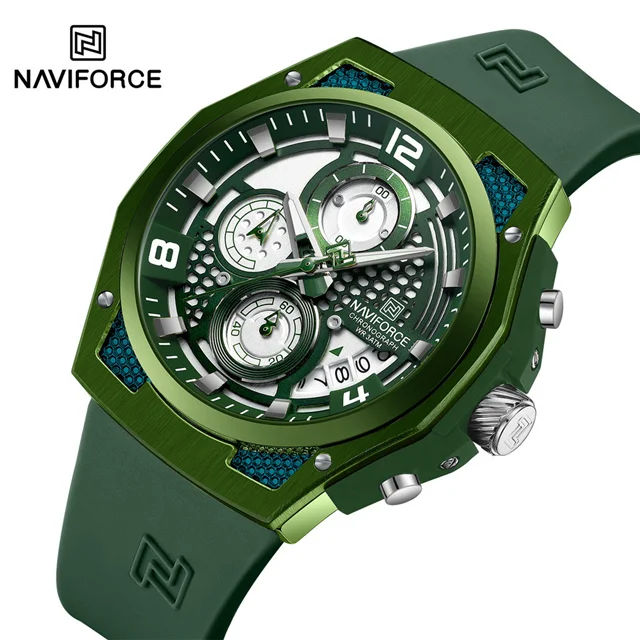 ساعت مچی اورجینال کورنوگراف برند naviforce nf8051t gngn