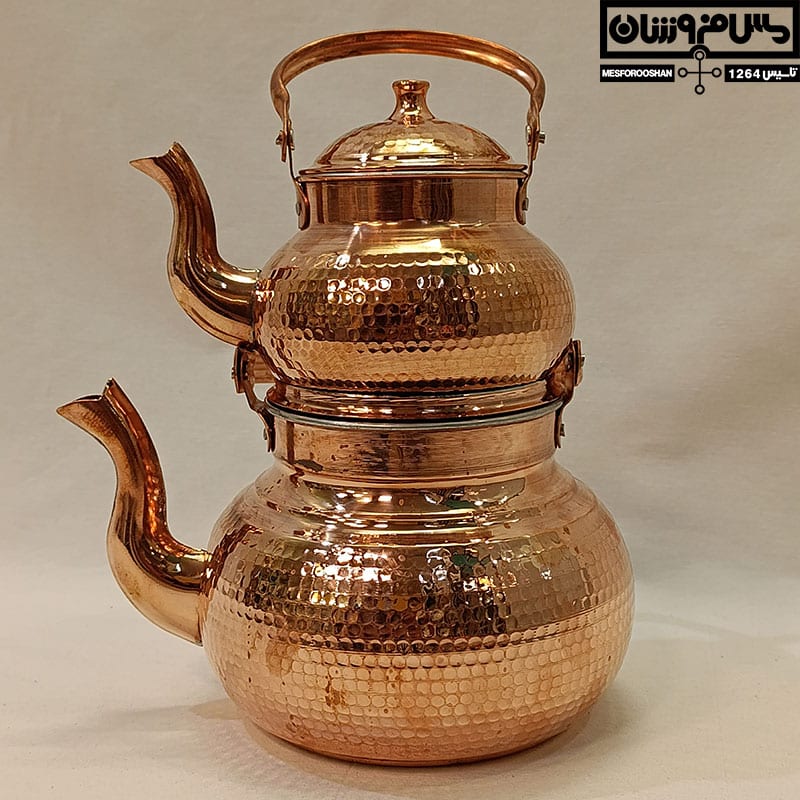 کتری و قوری مسی مدل تیام