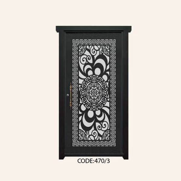 درب یک لنگه فلزی CNC طرح 470