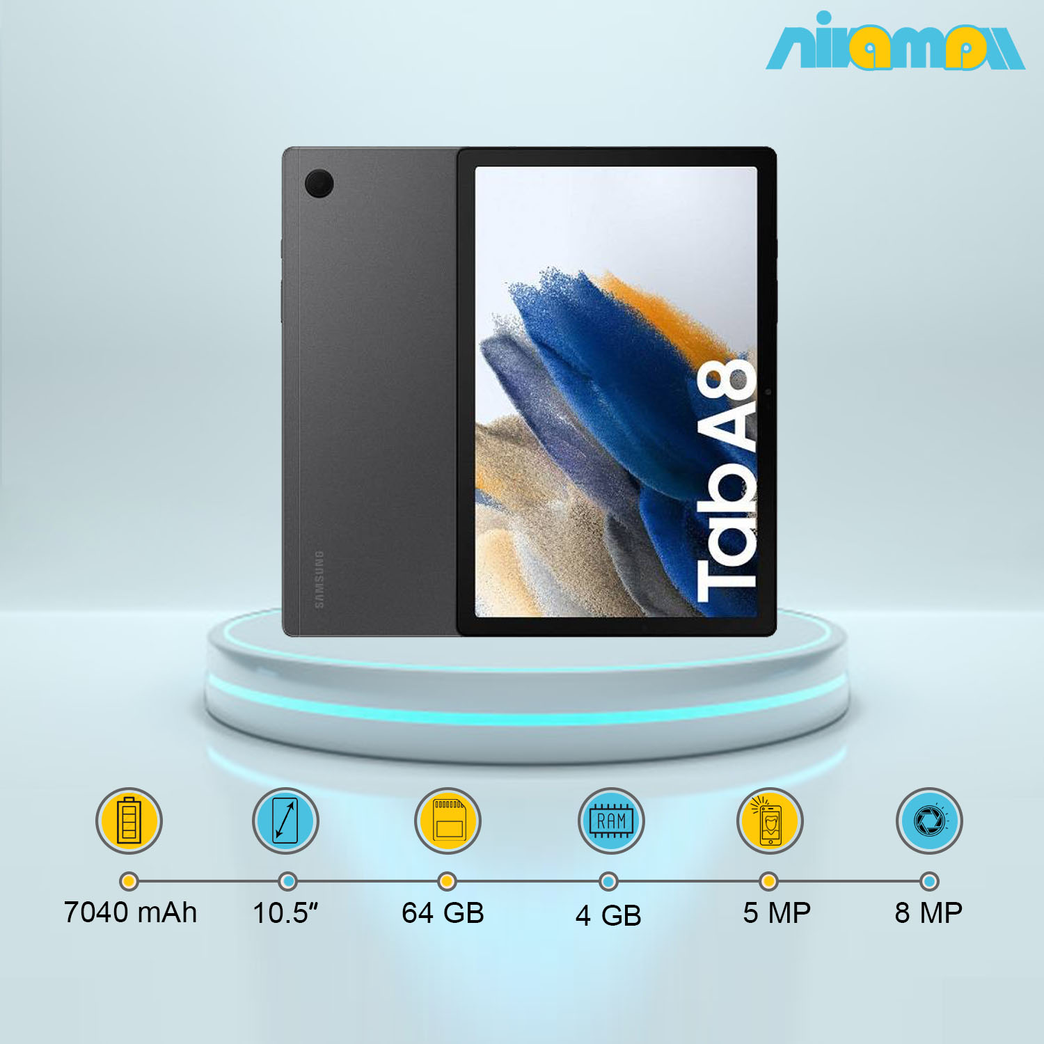 تبلت سامسونگ مدل Galaxy Tab A8 10.5 LTE SM-X205 (2021) ظرفیت 64 گیگابایت و رم 4 گیگابایت