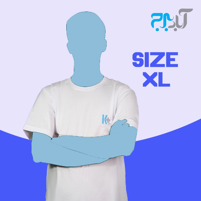 تیشرت یقه گرد سفید با چاپ +K سایز ایکس لارج ( XL )