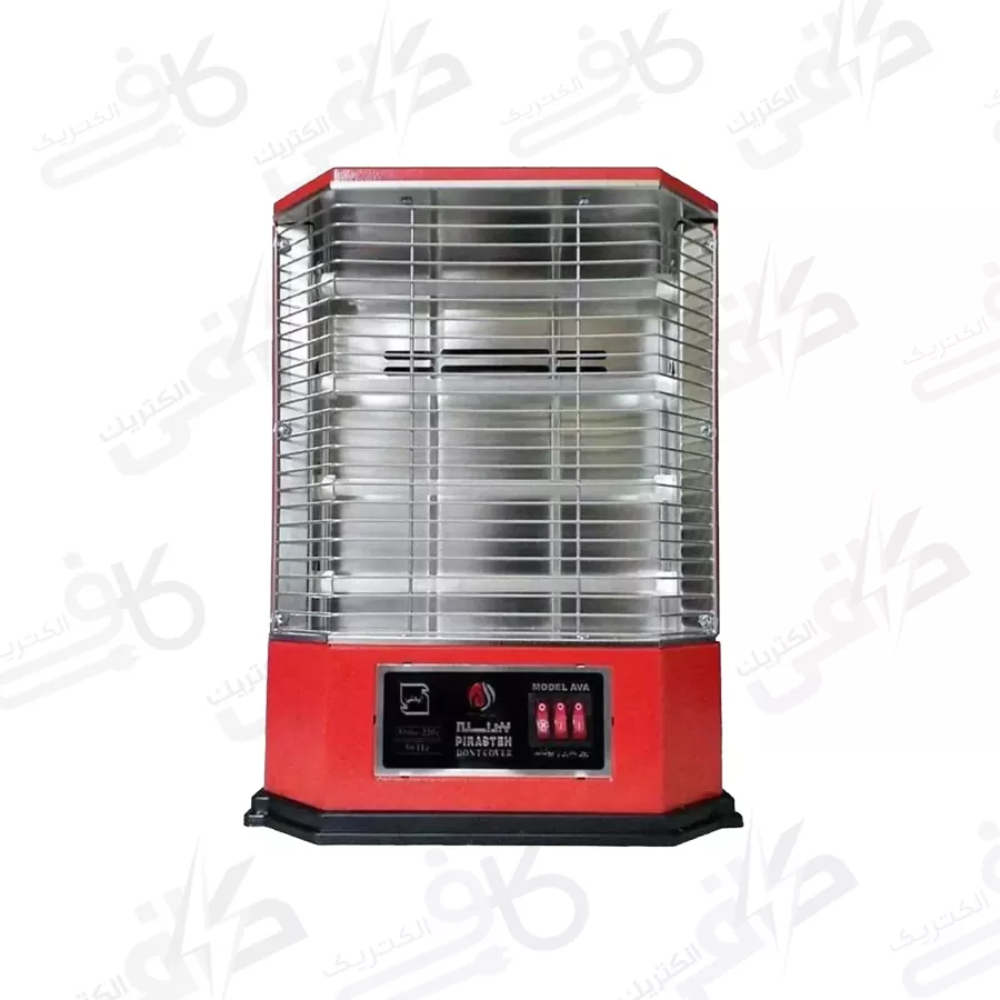 بخاری فن دار برقی چهار شعله ایستاده پیراسته | 1500 مدل اوا