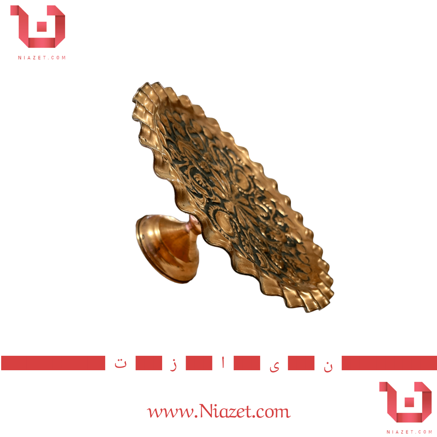 شیرینی خوری مسی قلم زنی دارای 2 سایز