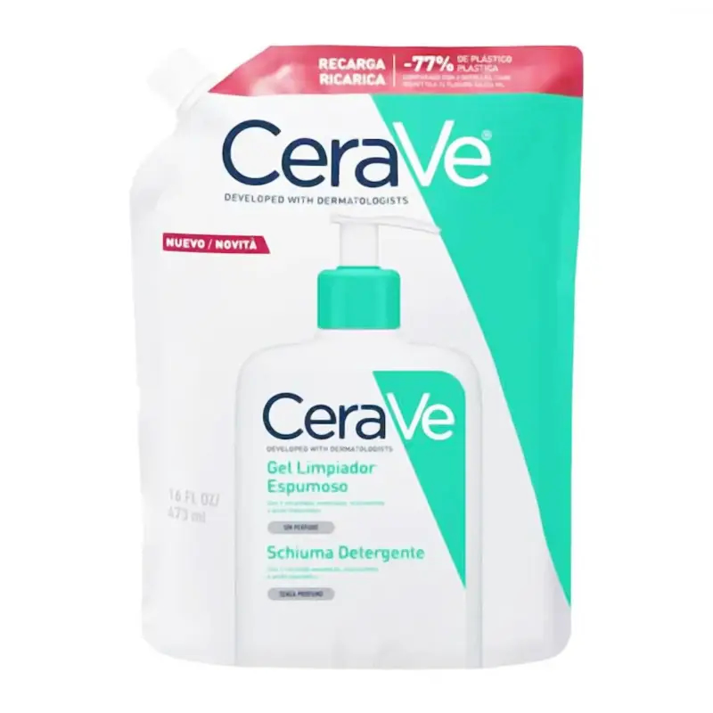 ژل فوم شوینده صورت سراوی (پوست چرب و نرمال) CeraVe مدل پاکتی Gel Limpiadoe Espumoso حجم 473 ml