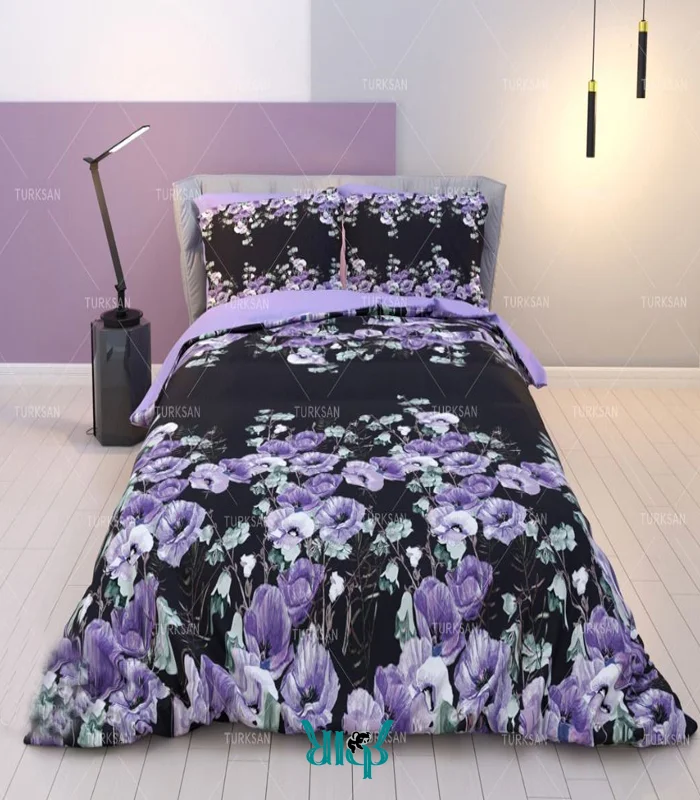 روتختی بنفش دونفره گلدار کد d373