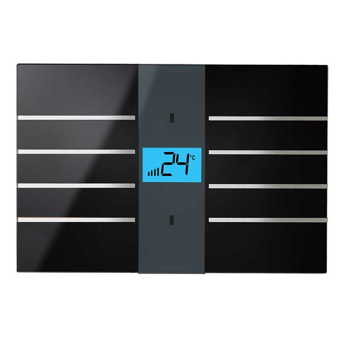 کلید هوشمند ترموستاتیک سری KNX Glass Thermostat, rectangular, black