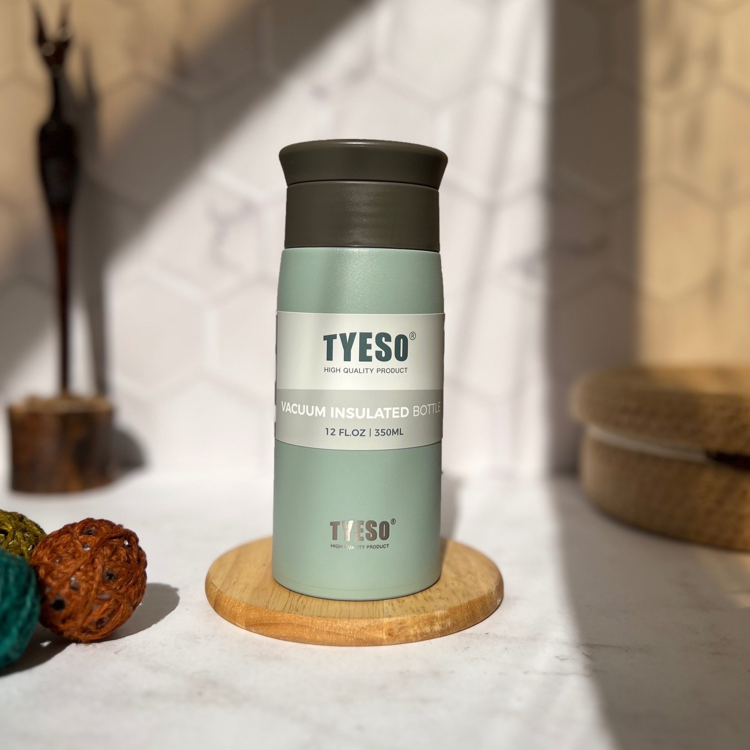 تراول ماگ آسان نوش 500 میل تایسو Tyeso رنگ سبز پاستیلی
