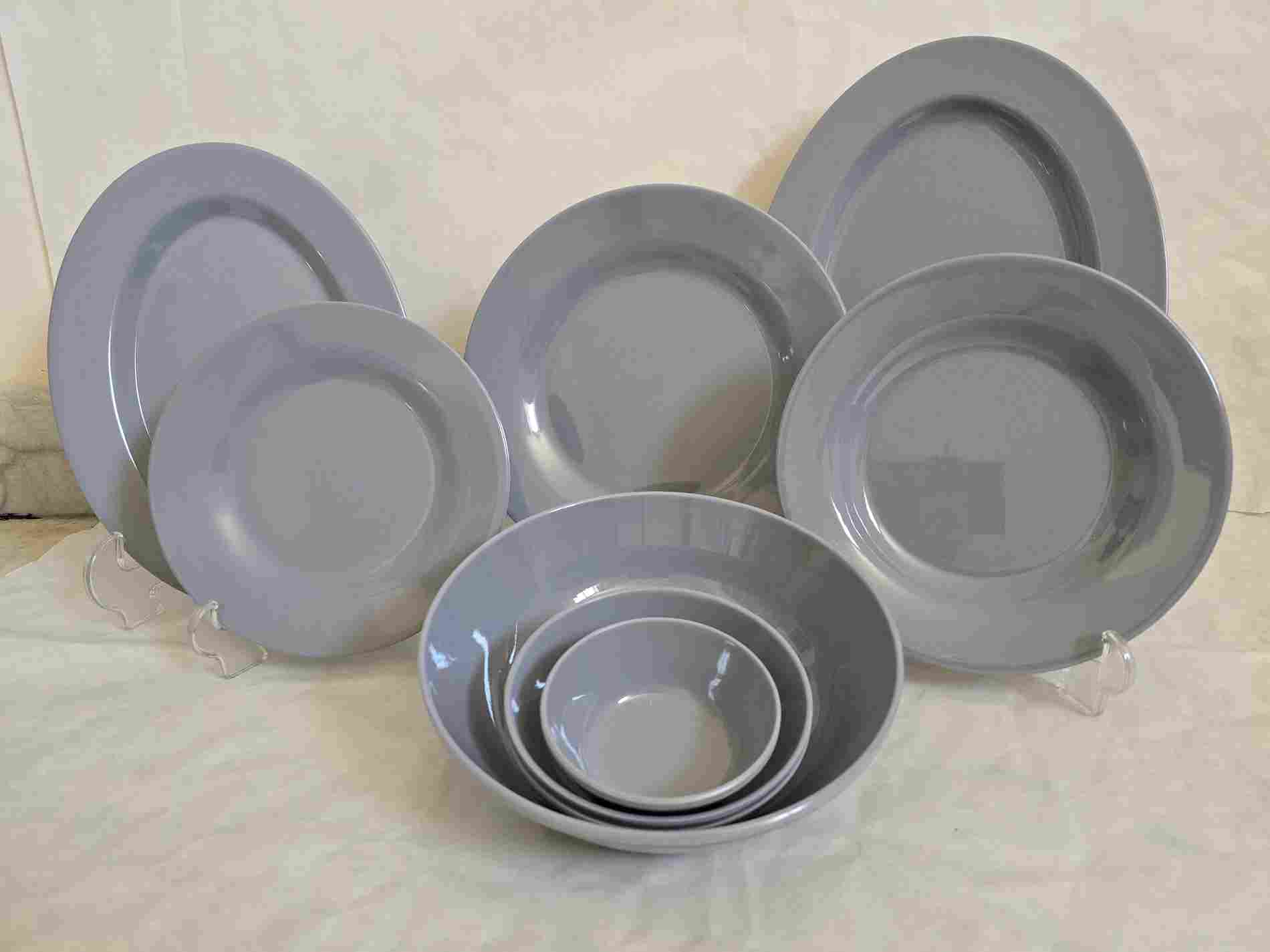 سرویس 35 پارچه گرد رنگ طوسی