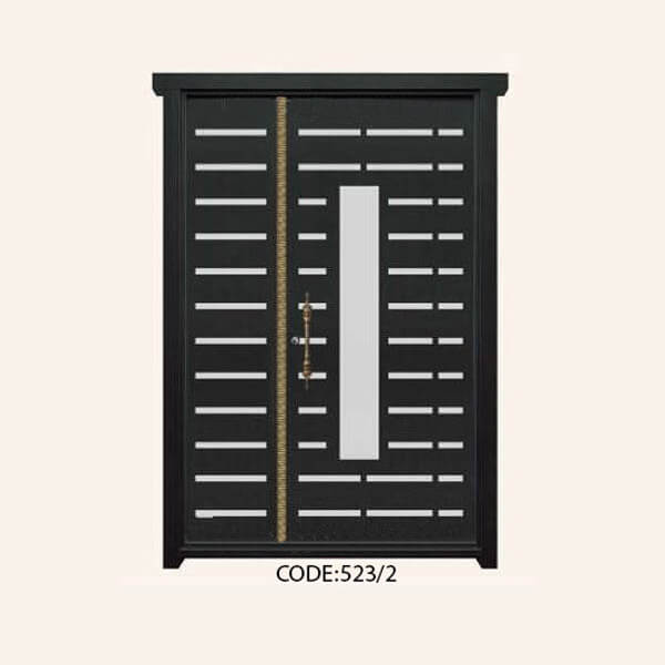 درب یک و نیم لنگه فلزی CNC طرح 523