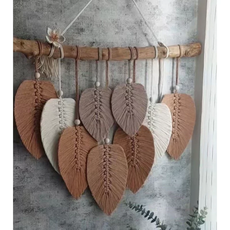 دیوارکوب برگ مکرومه مدل لاله برند ریسمونک و رنگ دلخواه