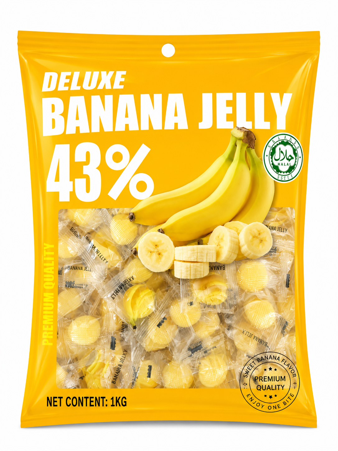 پاستیل ژله‌ای موز Deluxe Banana Jelly 43%