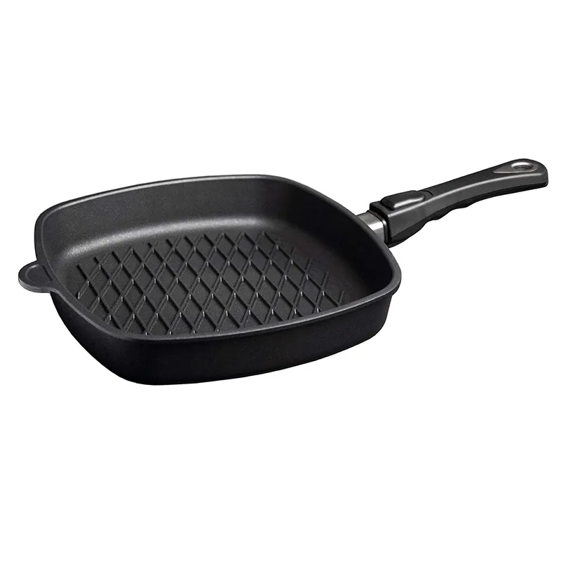 ماهیتابه مربع دسته باز شو باربیکیو ای ام تی طول 28و ارطفاع 5 سانت (کدE285BBQZ)