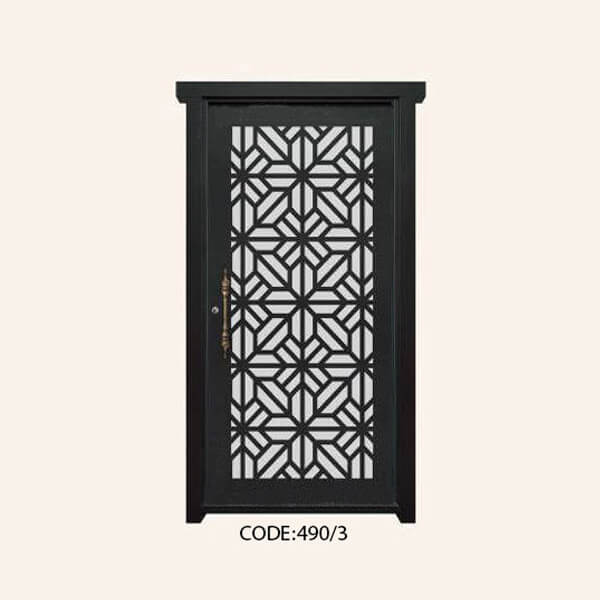 درب یک لنگه فلزی CNC طرح 490