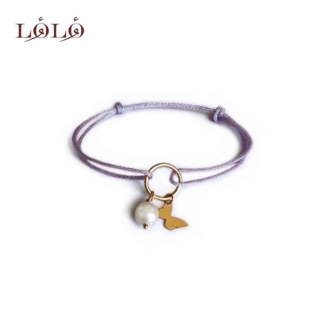 دستبند نقره دایره پروانه