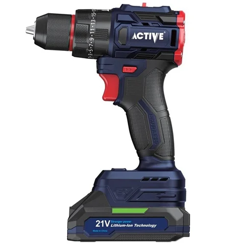 دریل پیچگوشتی چکشی اکتیو مدل AC-3217BL ظرفیت ۲۱ ولت براشلس